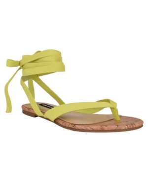 Nine West Women's Tiedup Tie-Up Flat Thong Sandals Women's Shoes