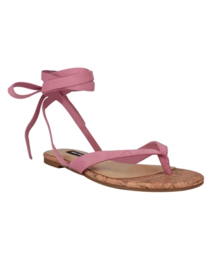 Nine West Women's Tiedup Tie-Up Flat Thong Sandals Women's Shoes