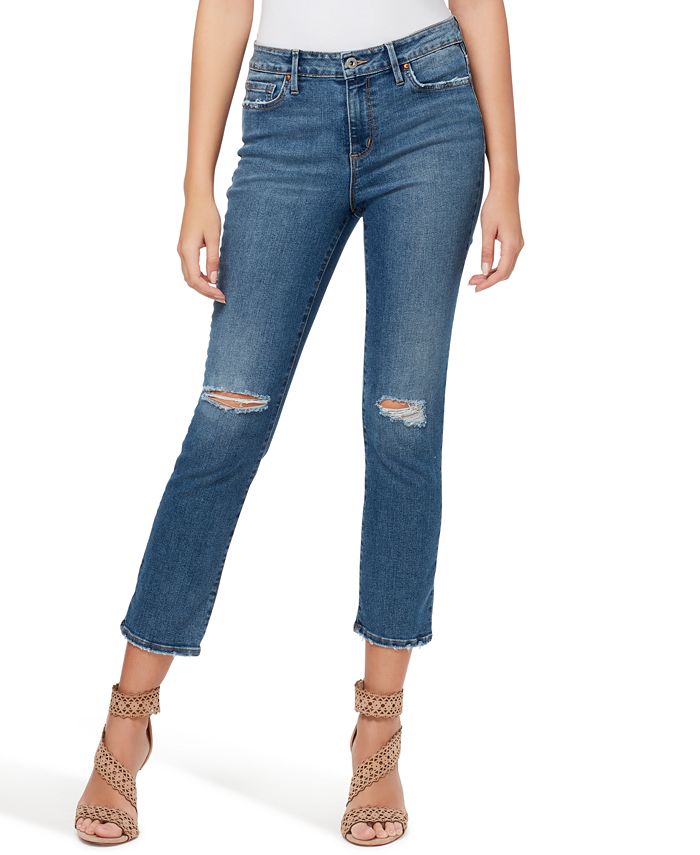 Jessica Simpson Arrow Ripped Straight-Leg Ankle Jeans - Macy's
