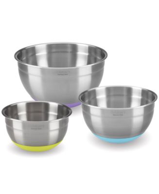 Cuisinart Stainless Steel Mixing Bowls with Non-Slip Bases, Set of 3 - Macy's
