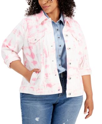 Style & Co - Plus Size Tie-Dye-Print Denim Jacket