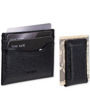 Calvin Klein Men's RFID Card Case & Money Clip - Black - Size