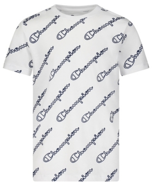 Little Boys All Over Print Open Diagonal Script Tee