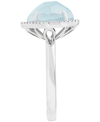 Macy's - Milky Aquamarine (5-3/8 ct. t.w.) & Diamond (1/6 ct. t.w.) Ring in Sterling Silver