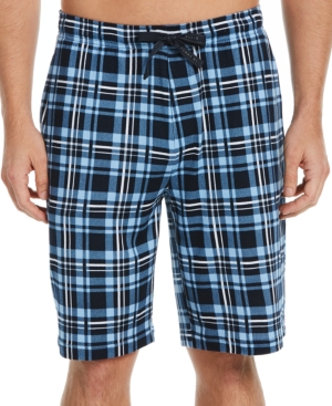 Perry Ellis Portfolio Men's Windowpane Plaid Pajama Shorts In Cerulean