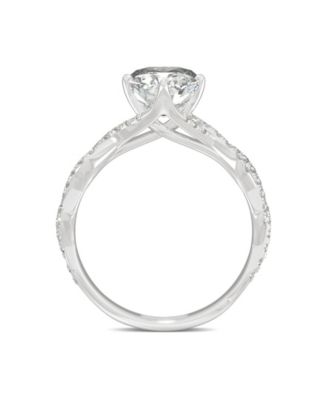 Moissanite Radiant Statement Ring 3-1/10 ct. t.w. Diamond Equivalent in 14k White Gold