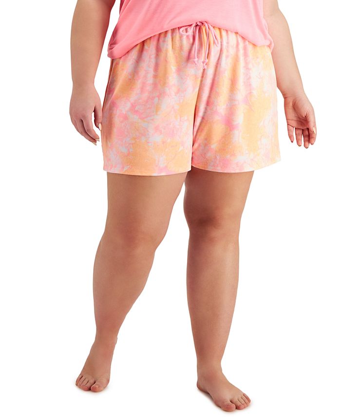 Jenni Plus Size Tie-Dyed Pajama Shorts, Created for Macy's - Macy's