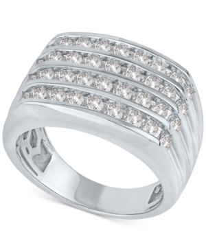 Macy's Men's Diamond Multirow Ring (2 Ct. T.w.) In 10k White Gold