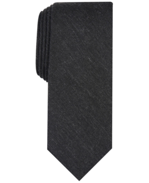 Bar Iii Men's Dunbar Solid Slim Tie, Created For Macy's In Black