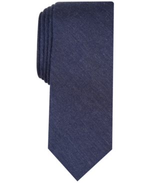 Bar Iii Men's Dunbar Solid Slim Tie, Created For Macy's In Navy