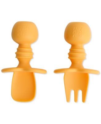 Bumkins Baby Boys or Baby Girls Silicone Chewtensils - Orange 15$