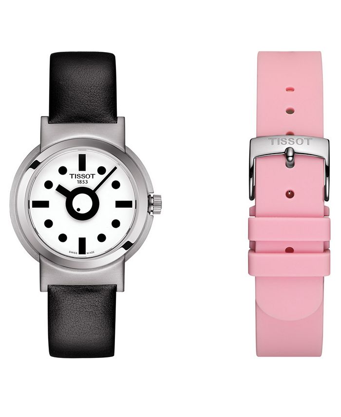 Tissot - Women's Swiss Heritage Memphis Interchangeable Black & Pink Strap Watch 34mm