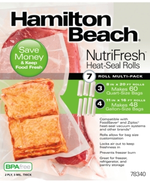 Hamilton Beach Nutrifresh Heat-seal Roll Multi-pack - 7 Rolls In Clear