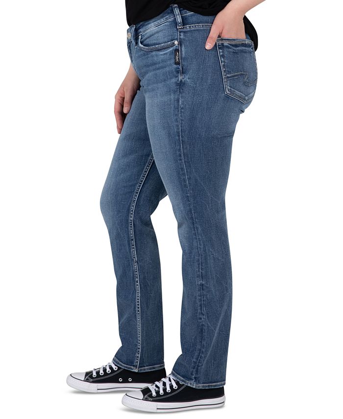 Silver Jeans Co. Plus Size Elyse Straight-Leg Jeans - Macy's