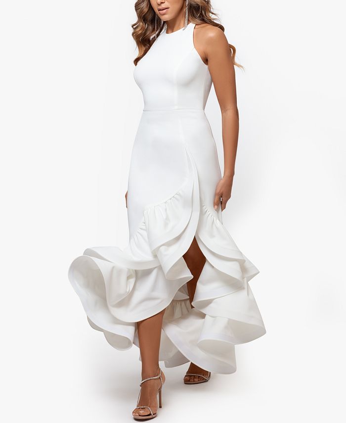 Betsy & Adam Tiered Ruffles Scuba Crepe Gown & Reviews - Dresses - Women - Macy's