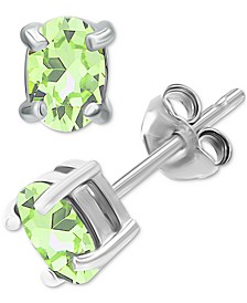 Green Cubic Zirconia Stud Earrings in Sterling Silver, Created for Macy's