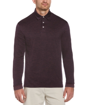 Pga Tour Men's Jacquard Long-Sleeve Polo