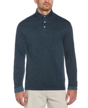 Pga Tour Men's Jacquard Long-Sleeve Polo