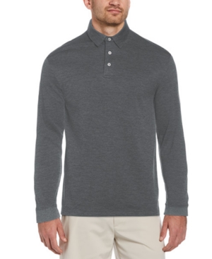 Pga Tour Men's Jacquard Long-Sleeve Polo