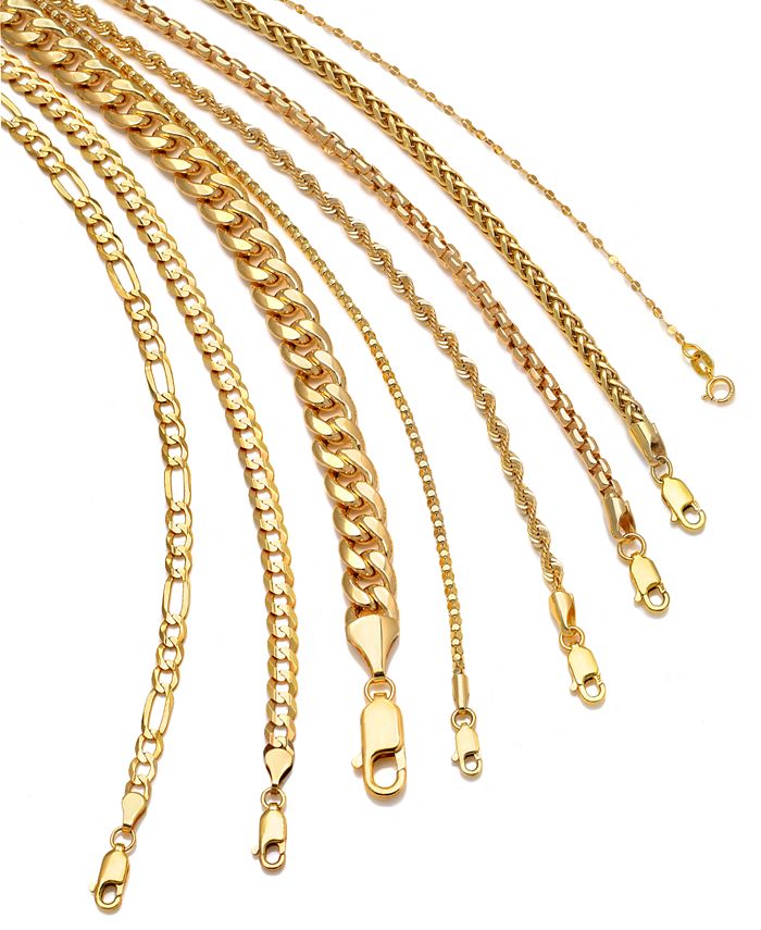 Italian Gold - Polished Fancy Link Chain Necklace in 14k Gold