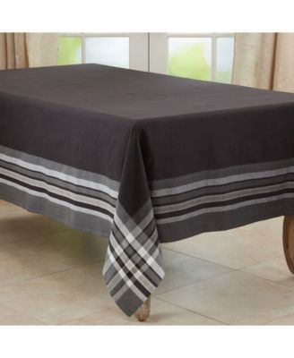 Striped Border Design Tablecloth, 120" x 70"