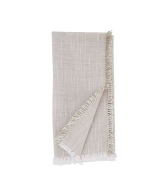 Fringe Napkins with Two-Tone Design, Set of 4, 20" x 20"