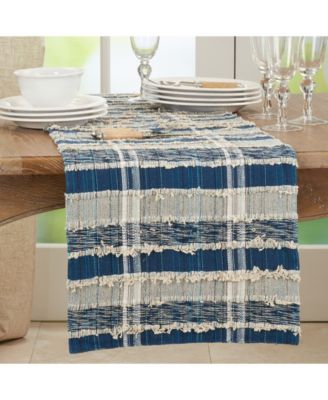 Striped Woven Table Runner with Dual-Tone Design, 72" x 16"