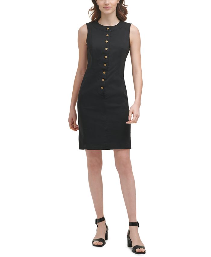 Calvin Klein Button-Front Sheath Dress & Reviews - Dresses - Women - Macy's