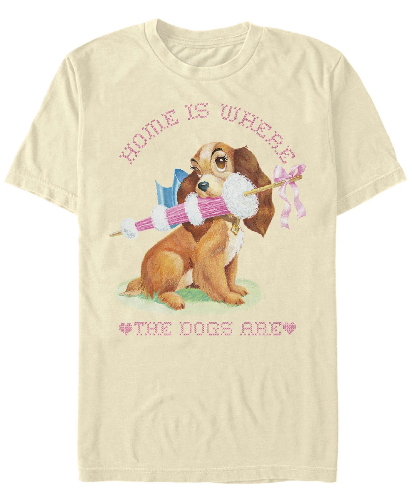 Мужская футболка Fifth Sun Lady and the Tramp Home Dog Short Sleeve, цвет: Натуральный — фото 1