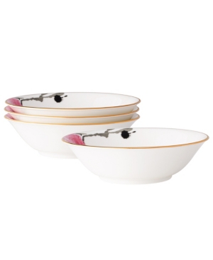 Noritake Yae Set Of 4 Cereals, 6 1/2", 15 1/2 Oz. In White And Pink