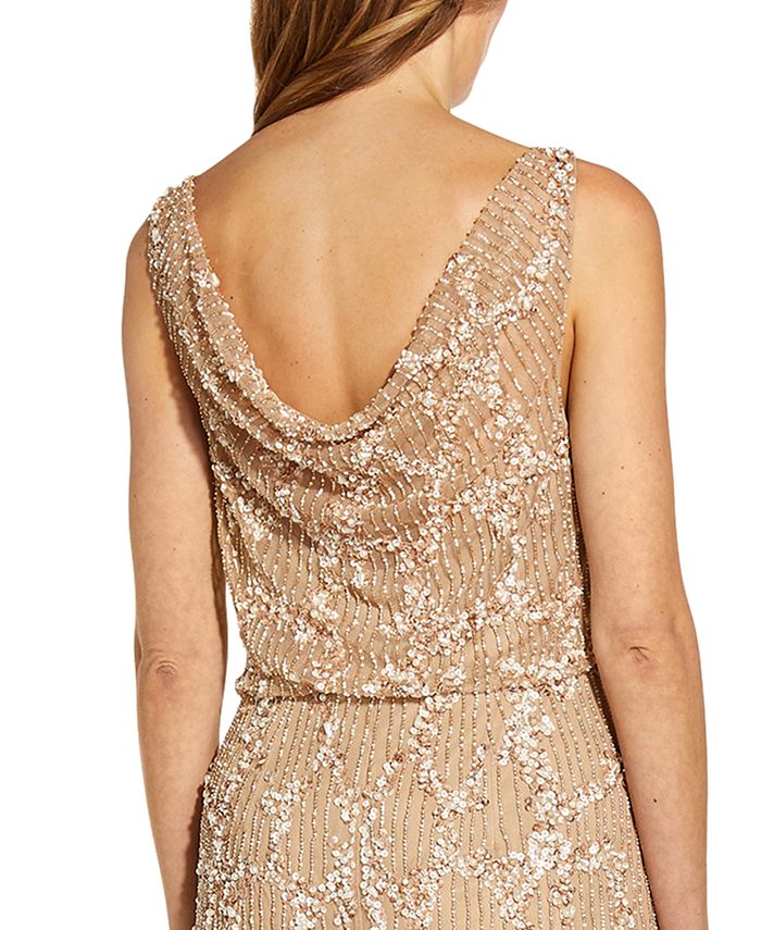 Adrianna Papell Embellished Cowl Back Gown And Reviews Dresses Women Macys 