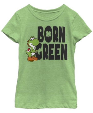 Big Girls Nintendo Born Green Short Sleeve T-shirt