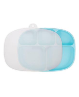 Bumkins - Silicone Grip Dish + Stretch Lid Set 5 Section : Gray