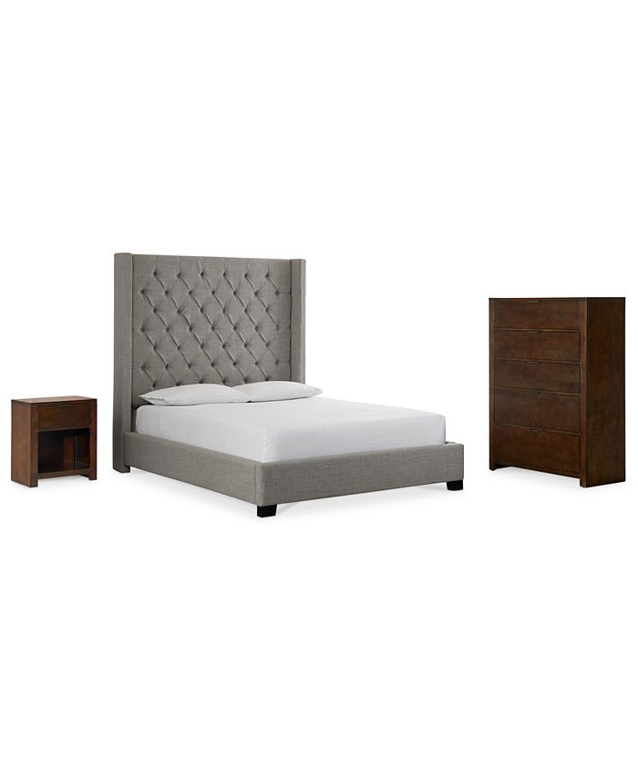 Furniture Monroe II Upholstered Queen Bed, Created for Macy's & Reviews