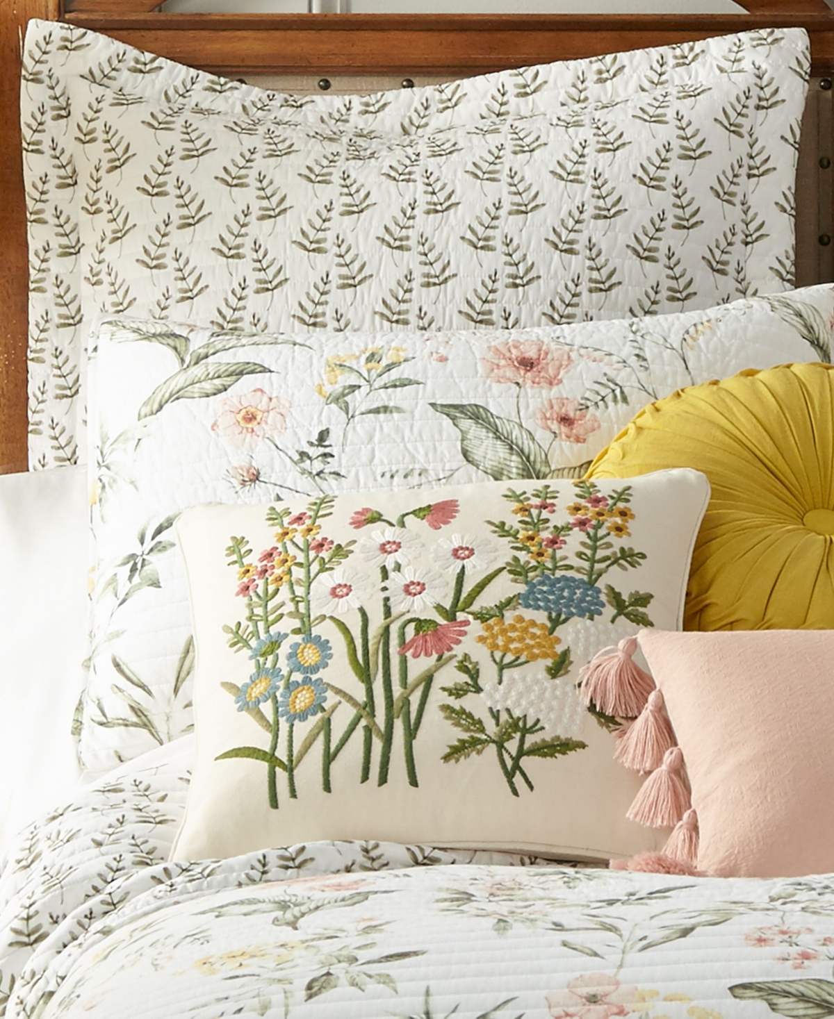 Levtex Viviana Tossed Fern 2-pc. Sham Set, European In Multi