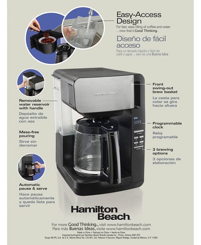 Hamilton Beach Easy Access Ultra Programmable 12Cup Coffee Maker Macy's