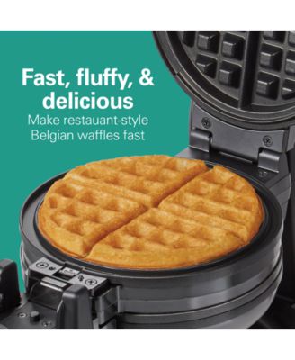 Nonstick Rotating Double Belgian Waffle Maker