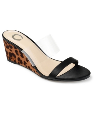 Journee Collection Women's Angelina Lucite Wedge Women's Shoes In Black