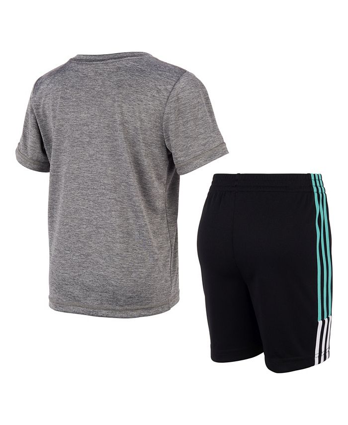 adidas Little Boys Short Sleeve Graphic T-shirt and Speed Shorts, Set ...