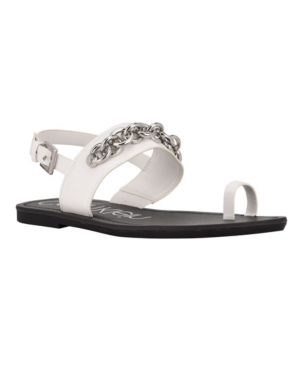 Calvin Klein Women's Roxie Toe Ring Chain Flat Sandals Women's Shoes