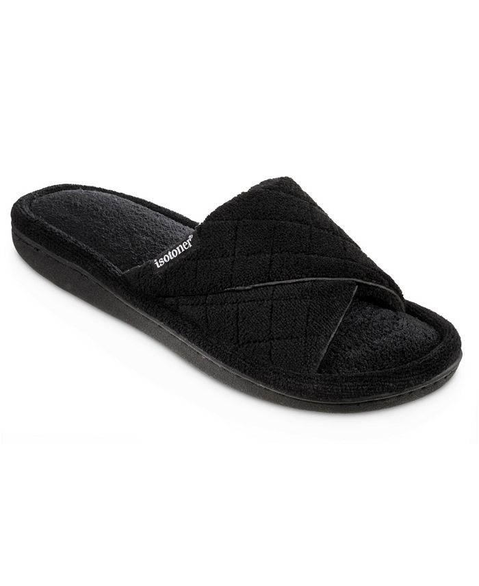Isotoner Signature Women's Memory Foam Diamond Quilted Microterry Slide