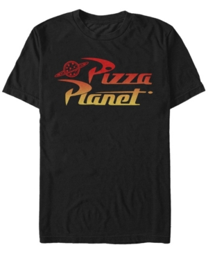 Fifth Sun Men's Pizza Planet Gradient Short Sleeve Crew T-shirt In Black