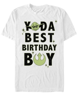 Fifth Sun Men's Yoda Best Birthday Short Sleeve Crew T-shirt In White