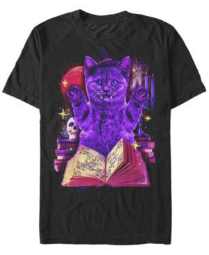 Fifth Sun Men's Evil Cat Short Sleeve Crew T-shirt In Black