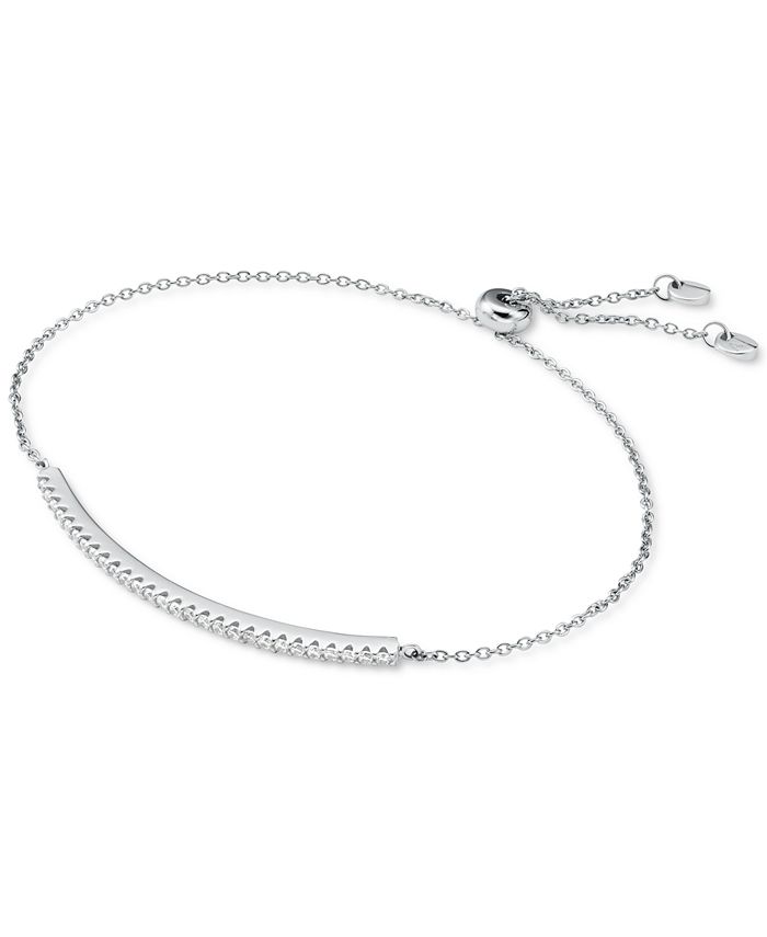 Michael Kors Sterling Silver Pavé Bolo Bracelet & Reviews - Bracelets -  Jewelry & Watches - Macy's