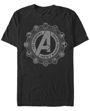 Fifth Sun Men's Avenger Emblems Short Sleeve Crew T-shirt In Black