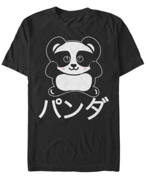 Fifth Sun Men's Panda Anime Short Sleeve Crew T-shirt In Black