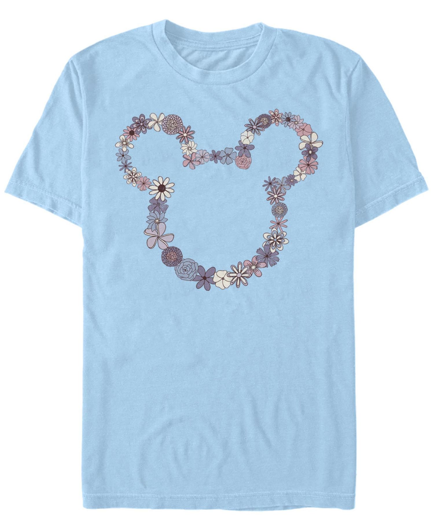 Men's Mickey Flowers Short Sleeve Crew T-shirt