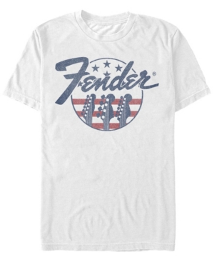 Fifth Sun Men's Fender Flag Short Sleeve Crew T-shirt In White