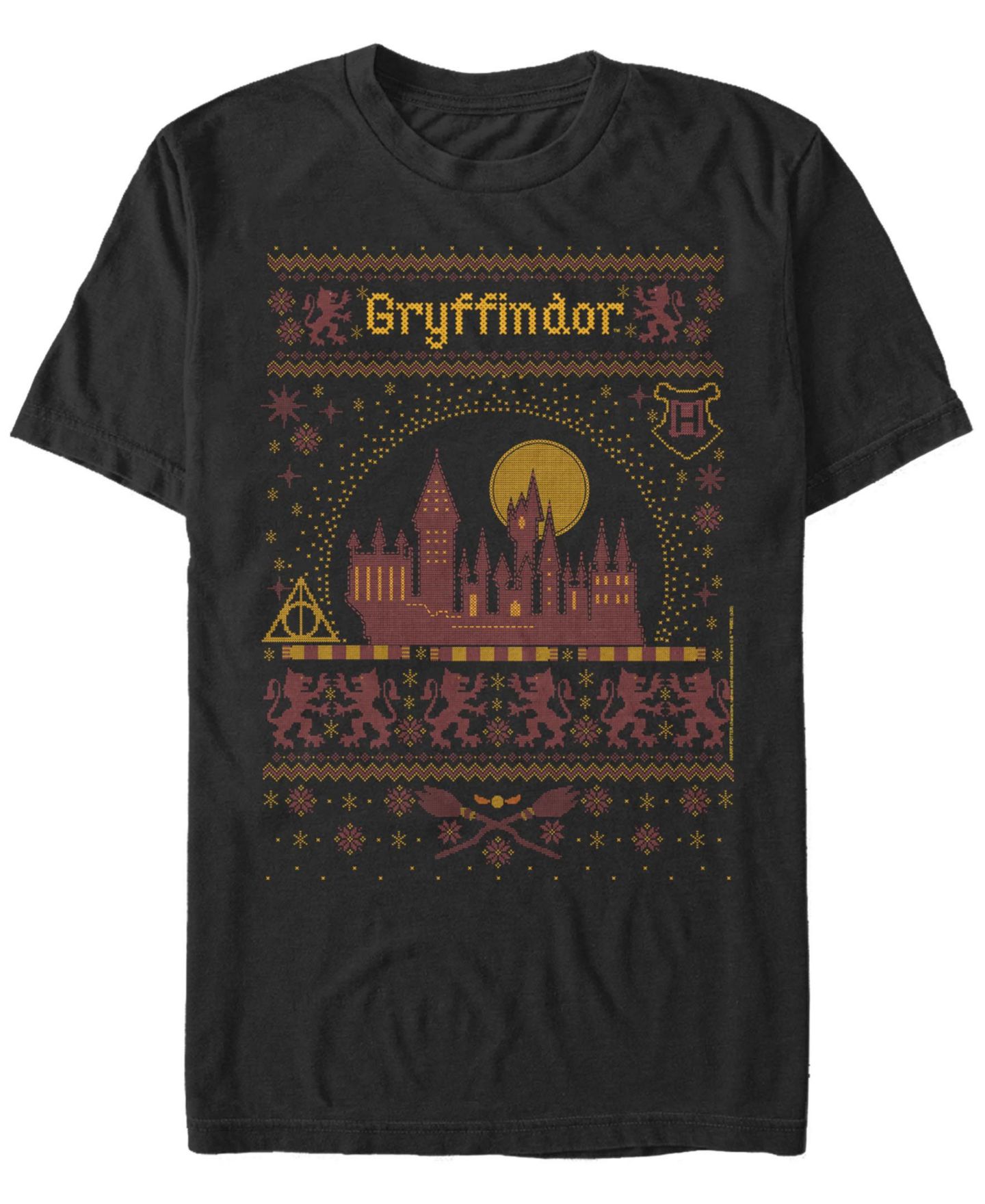 Мужской свитер Fifth Sun Gryffindor Sweater Short Sleeve Crew T-shirt, цвет: Чёрный — фото 1